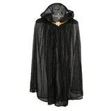Childrens Black Dressing up Glitter cape
