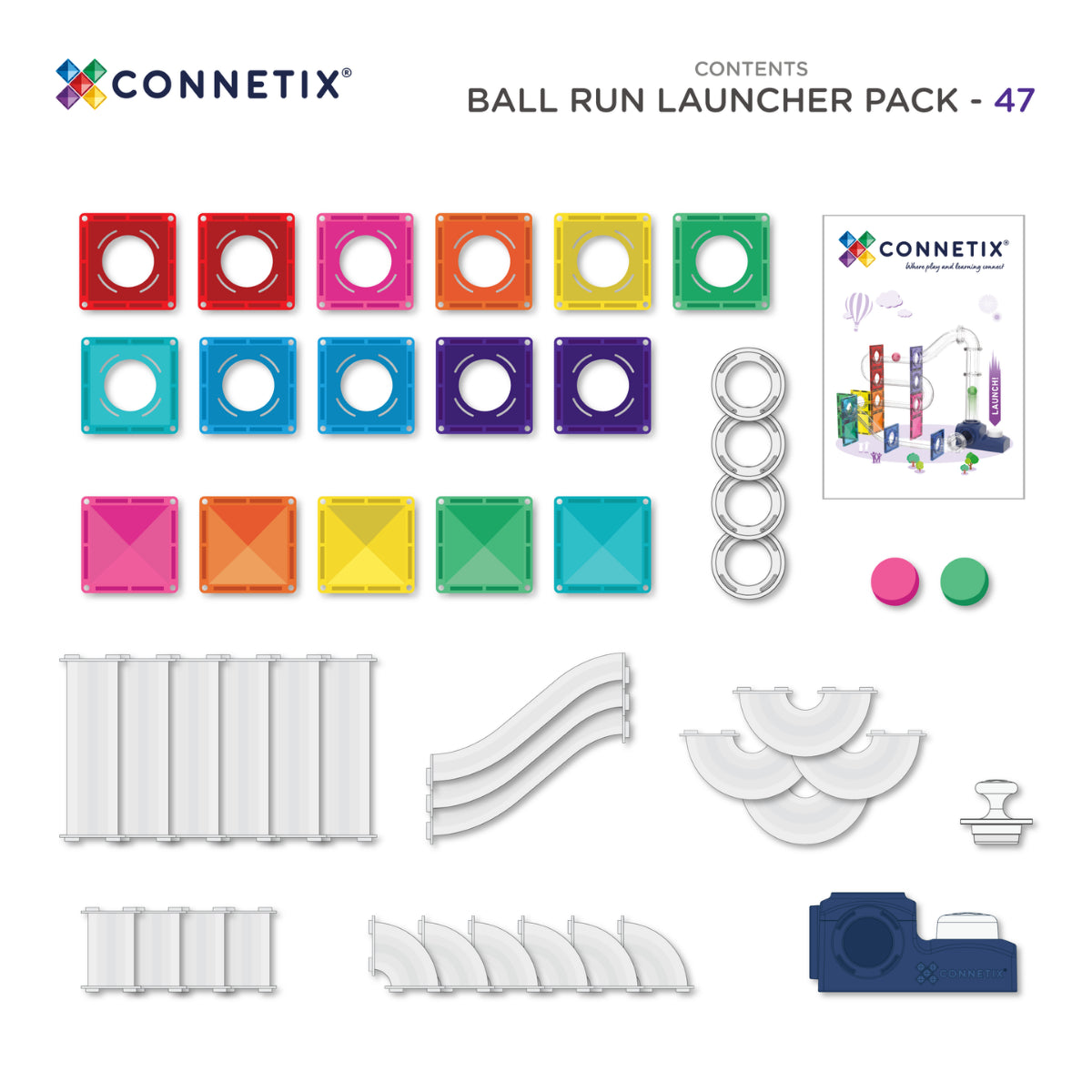 CONNETIX Ball Run Launcher Pack 47 pc