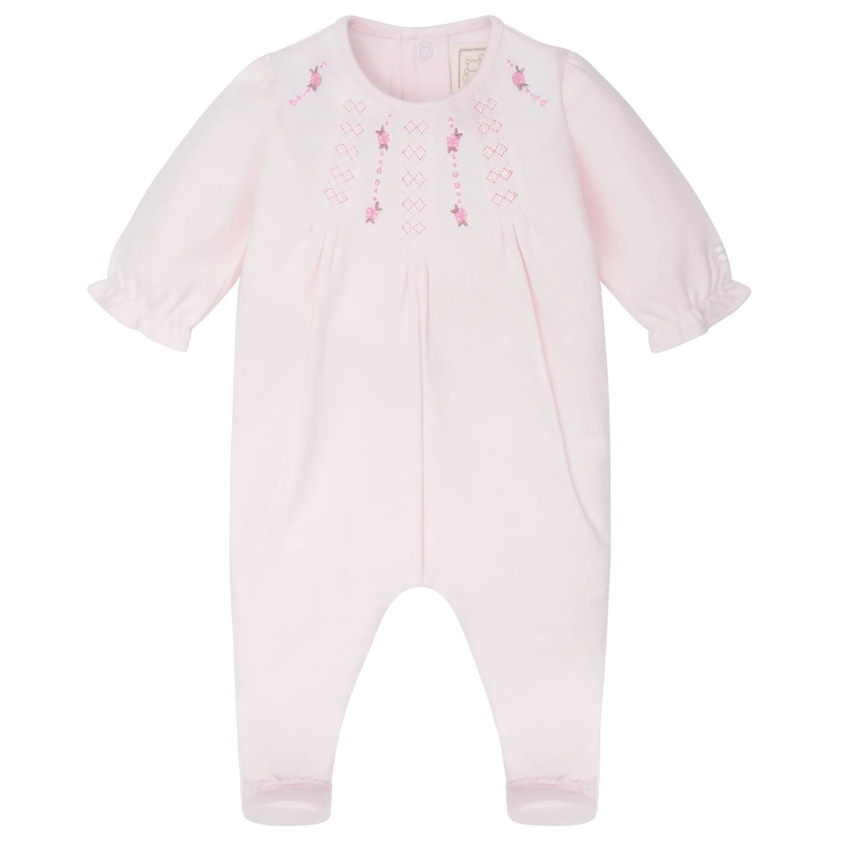 Emile Rose Kerry Baby Girls Pink Pretty Cotton Babygrow