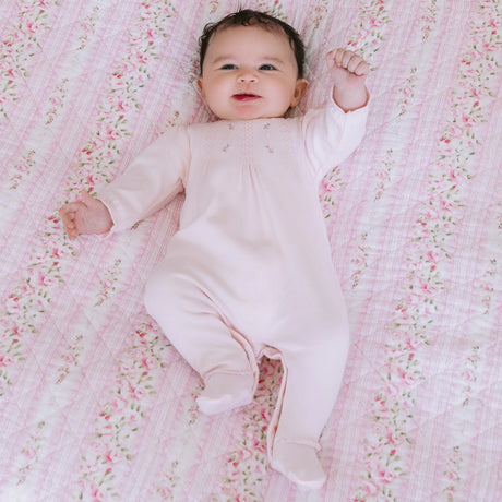 Emile Rose Kerry Baby Girls Pink Pretty Cotton Babygrow