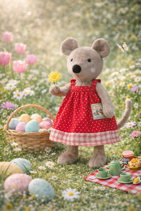 Moulin Roty Tiny Nini the mouse La Grande Famille having a picnic