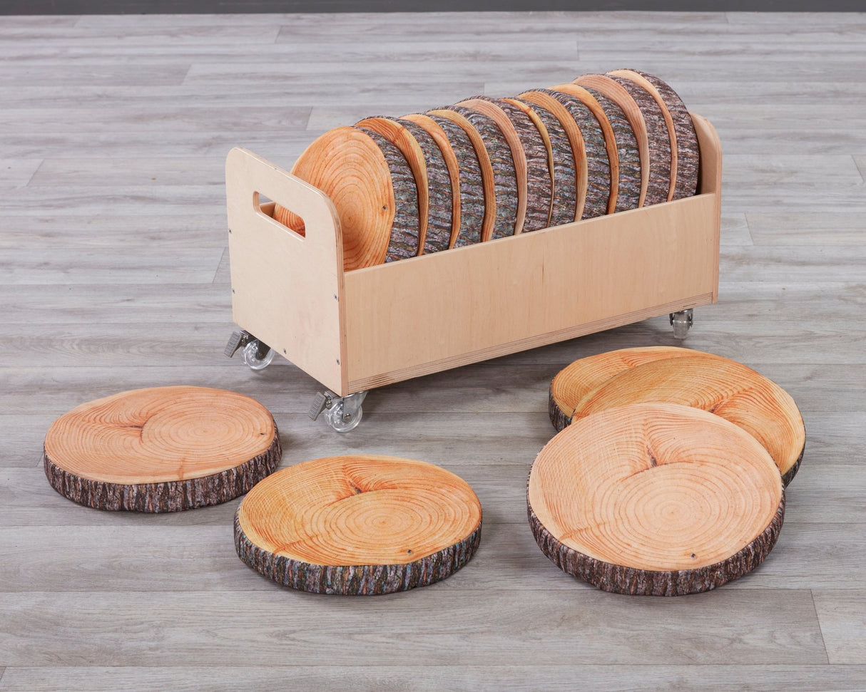 Cosy Log Style Slices In Trolley (16Pk) (Direct Shipping Item) - Little Whispers